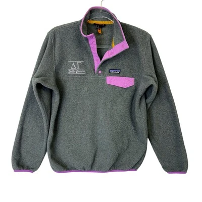 Patagonia Synchilla Snap T Pullover Women’s Size Medium Gray Purple Fleece - Image 1 of 4