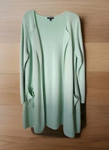 EILEEN FISHER WOMAN Silk/Cotton Long Cardigan - Mint 1X - Picture 1 of 4