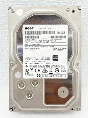 PRE OWNED | HGST HUS726060ALN610 6TB 3.5" 6Gb/s 128MB 7.2K RPM SATA Hard Drive - Image 1 of 4
