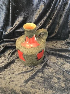 vase fat lava-krugform-rot schwarz-höhe ca. 15 cm - Picture 1 of 4