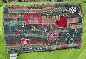 Funda de almohada lumbar Pottery Barn 17x26 bordada floral 100 % algodón puntada con cremallera - Imagen 1 de 11