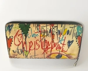 Authentische Christian Louboutin Panettone Graffiti Leder Nude Geldbörse-schön - Bild 1 von 12