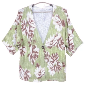 SC001292- JM COLLECTION Women's Stretch Cotton Kimono Cardigan Floral Size XL - Picture 1 of 10