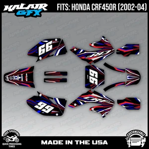 Kit de gráficos para Honda CRF450R (2002-2004) serie Prime - rojo azul - Imagen 1 de 4