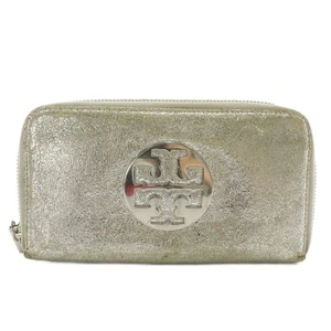 Tory Burch TORY BURCH Long Geldbörse Leder Rund Reißverschluss Logo Silber Metall... - Bild 1 von 7