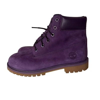 Timberland классический 6 дюймов водонепроницаемый ботинки фиолетовый замши кожи Junior 6 женщин 7 - Изображение 1 из 4