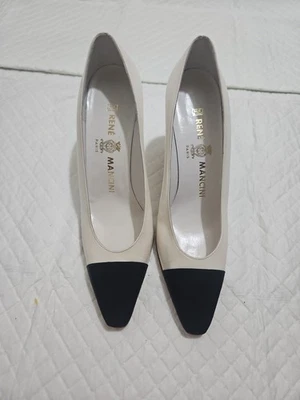 Zapatos de salón para mujer Rene Mancini tostado liso/negro, cuero, talla 38 EE. UU. 7,5 Foto 1 de 4