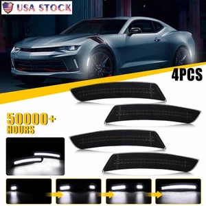 For 2016-2023 Chevy Camaro Dynamic Front Rear Bumper LED Side Marker Light Lamp - Picture 1 of 15