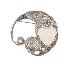 Sajen Sterling multi-stone pendant/pin - Picture 1 of 8