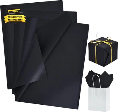 100 Sheets Black Tissue Paper Bulk, Wrapping Tissue Paper for Gift Bags, 14 X 20 - Image 1 of 4