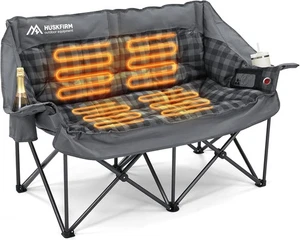 Beheizbarer Doppel-Campingstuhl, Übergröße mit 4 Wärmezonen & 3 Temperatureinstellungen - Bild 1 von 8