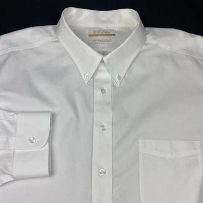 Roundtree & Yorke Gold Label Mens Dress Shirt 19-36 BIG White No Iron - Image 1 of 4