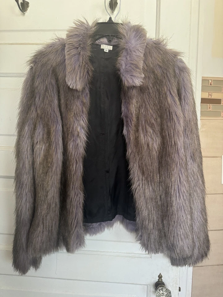 XOXO Fux Fur Coat Jacket Size M Women's  Light Purple Brown - Image 1 of 4