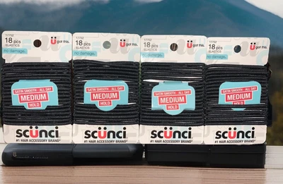 4pk Scunci Satinado Suave Todo el Día Sujeción Media 18pcs Sin Daños 72 Total Foto 1 de 4