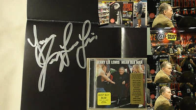New Jerry Lee Lewis Signed Mean Old Man CD Booklet Rare Postcard Poster Limited Foto 1 de 2