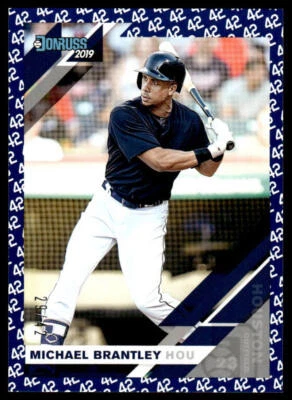 2019 Donruss Michael Brantley #63 Tribute Parallel #'d /42 Astros - Image 1 of 2