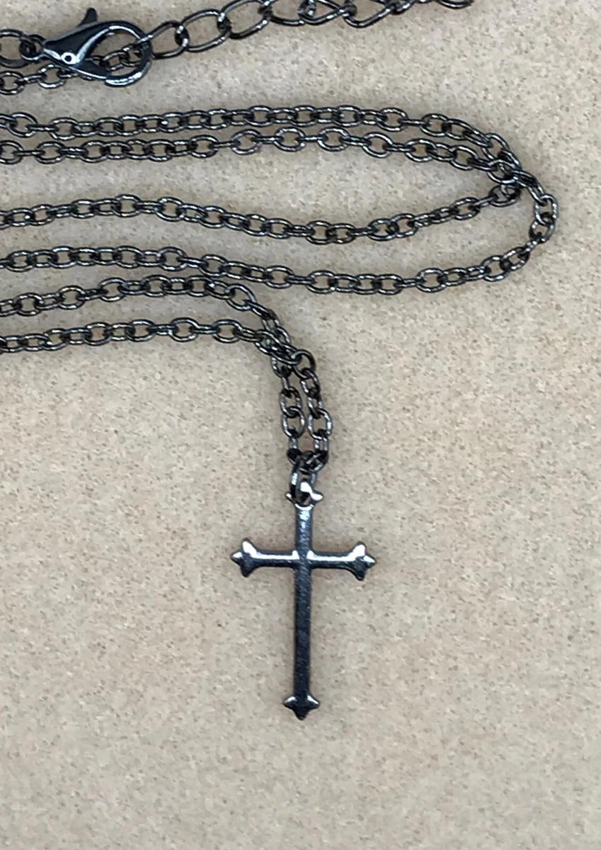 Alilang Goth Cross Pendant Necklace – Sparkly Crystal Rhinestones, Convertible To Brooch - View #7
