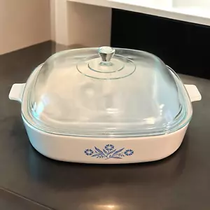 Corning Ware Vtg BLUE CORNFLOWER 11" CASSEROLE P-16-B with domed lid P-12-C - Picture 1 of 7
