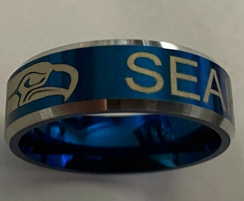 Seattle Seahawks Football Team Titanium Ring, style #1 Cover