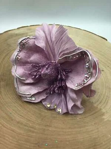 STOCK 11 Magnolie Viola in Velluto Decorazione Natalizia o Home Decor - Imagen 1 de 2