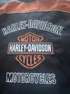 HARLEY DAVIDSON Shirt Mechanic Style Button Up Embroidered Patches 5X - Picture 1 of 10