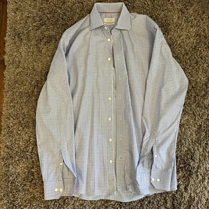 ETON Contemporary Dress Shirt Men's 15.5 - 39 Pink Blue Stripe 34/35 - Picture 1 of 6