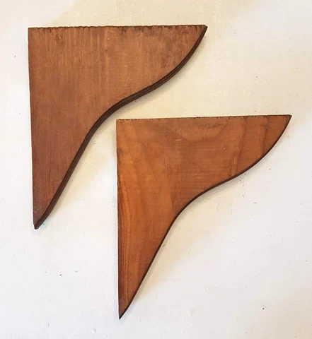 Wooden Shelf Bracket LOT of 2 Wood 6.5" x 7" Interior Home Decor Cover