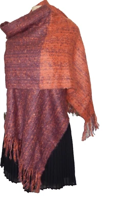 Simply Noelle Women's Scarf  wrap shawl Brown Tweed Size 78"/18" Multi Orange - Image 1 of 4