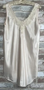 Vintage Private Luxuries Satin Shiny Slip Dress Bridal Nightgown Size L 90’s - Picture 1 of 10