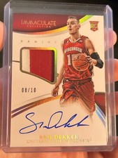2015 Immaculate Sam Dekker Gold Premium RPA Patch Auto /10 SSP BADGERS ROOKIE
