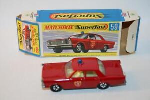 Matchbox Lesney England Superfast 59 Ford Galaxie Fire Chief in Box