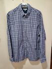 Ted Baker Men's Size 6 London Shirt Long Sleeve Button Front Blue Check Plaid