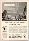 AL STEEL US AIRFORCE AIRPLANE Vtg Aviation 1950's 7.75"X11" Magazine Ad M147