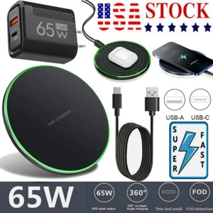 65W Wireless Fast Charger Charging Pad Dock For Motorola Moto G Stylus G Power - Picture 1 of 18
