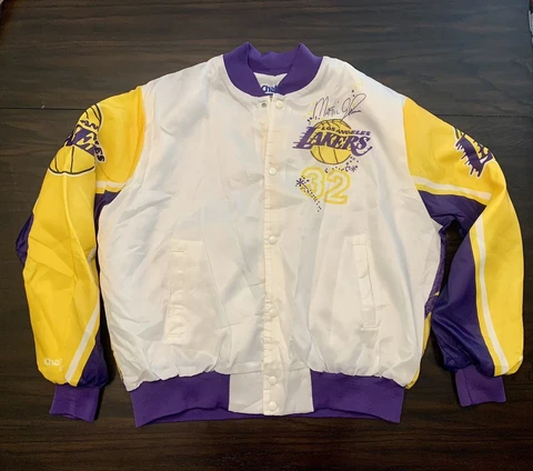 RARE! 1991 NBA Chalk Line Magic Johnson LA Lakers Jacket Size XL *NEW* Cover