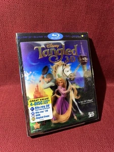 TANGLED 3D + Blu-Ray + DVD No Digital Disney W/ Lenticular Slipcover - Imagen 1 de 11