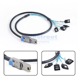 Mini SAS to 4-SATA SFF-8088 Multi-Lane Forward Breakout External Cable 100cm - Picture 1 of 20