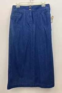 Talbots Skirt Womens Size 12P Blue Maxi Long Denim - Picture 1 of 13