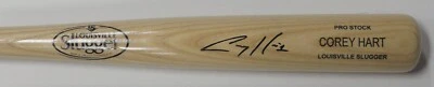 Brewers COREY HART Signed Louisville Slugger Name Engraved Blonde Bat AUTO - JSA - Image 1 of 2