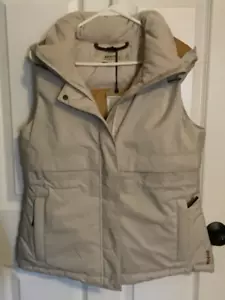 PrAna Puffer Vest Women's Small Gray Hooded Duck Down NWT $249 Faux Fur Removes - Picture 1 of 17