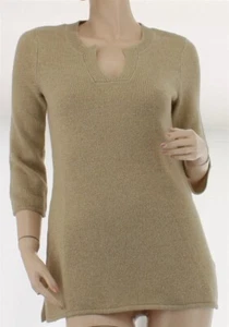 Tommy Bahama Donna Beige Embry Pullover Twill Lurics Maglione XS (2) - Picture 1 of 2