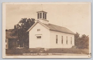 Vintage Real Photo Postcard Baptist Church Osceola Wisconsin - Picture 1 of 2
