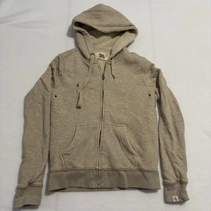 J Crew Ropa Exterior Polar Para Hombre Pequeña Pesada Cremallera Completa Sudadera Marrón Sudadera con Capucha Forrada - Imagen 1 de 10
