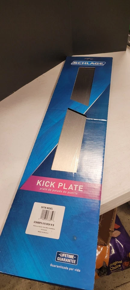Schlage Door Kick Plate 8 in X 34 in Kickplate Sc8400pa 619 Satin Nickel