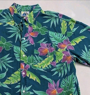 Camisa Hawaiana Vintage The Men's Store Sears XL Aloha Estampado Floral Tropical Foto 1 de 4