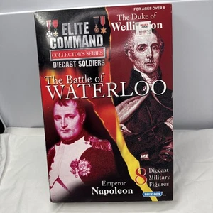 Battle of Waterloo Toy Soldiers 8qty Metal Elite Command Blue Box English French - Picture 1 of 11