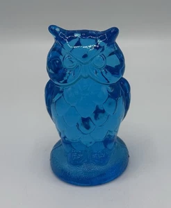 Vintage Light Blue Clear Glass Mosser Owl Paperweight 3.75” Tall - Picture 1 of 3