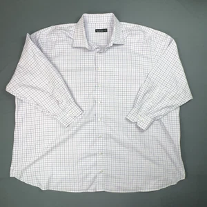 Rochester Button Up Hemd Herren 20 34/35 lila kariert Big & Tall ägyptische Baumwolle - Bild 1 von 11