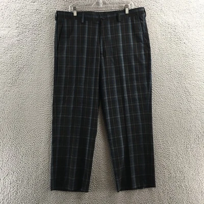 Izod Chino 裤子男式 38/29 多色涤纶格子中腰平底休闲 — 第 1/4 张图片