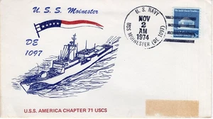 DE 1097 USS MOINESTER,  USS MOINESTER  1974  FDC20376 - Picture 1 of 1